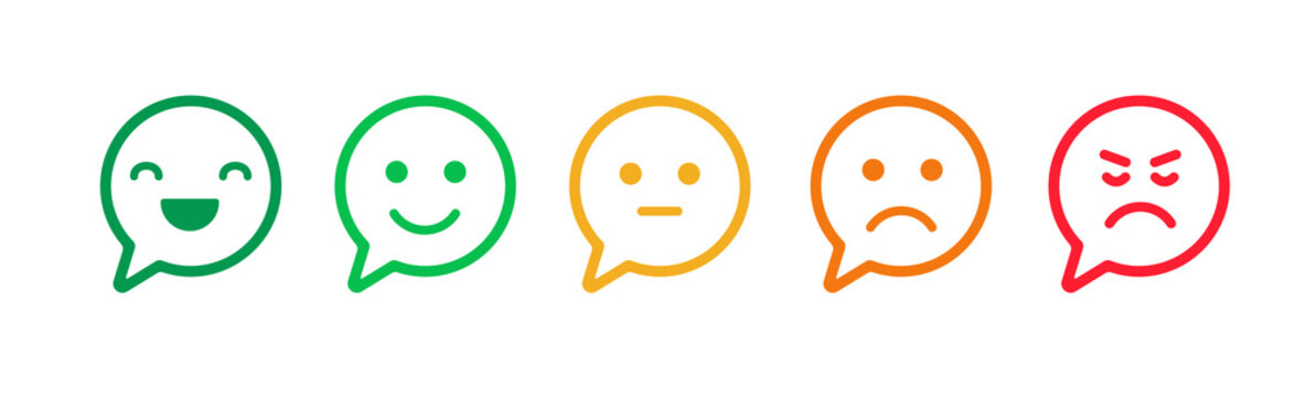 Naklejka Feedback emoji icons vector design. Bad and Good Review. Happy and Sad reaction.