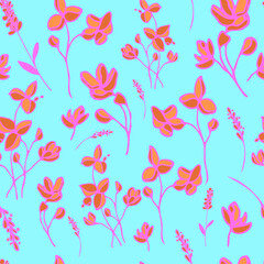 vector seamless pattern small flowers