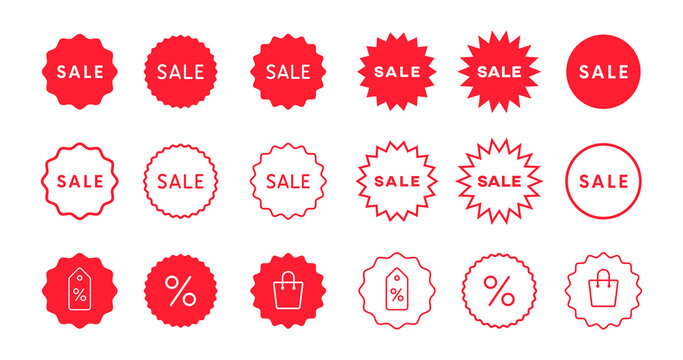 Set of Sale label icon signs. Vector Discount Signs. Price tag badges.