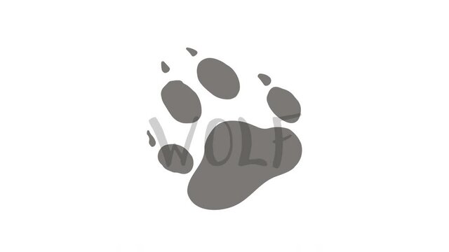 The paw print of a wolf appear and disappear.