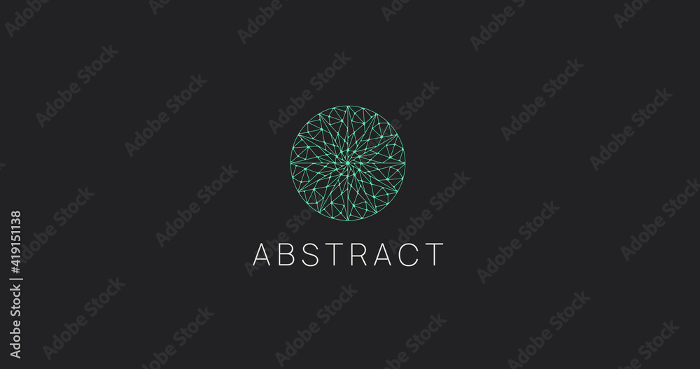 Aufkleber abstract geometric data science logo icon. polygonal logotype.