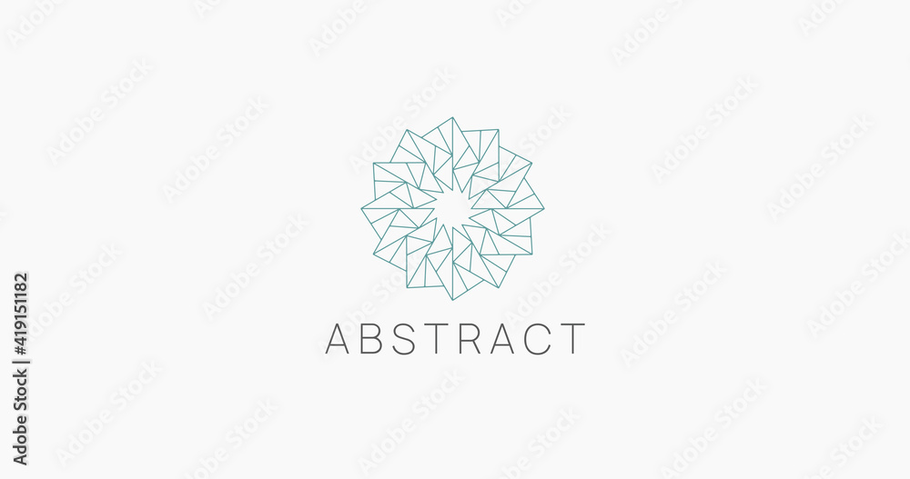 Poster abstract polygonal linear logo icon sign. modern geometric logotype vector design.