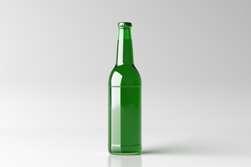 Beer bottle 500ml mock up on white background.