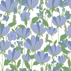 seamless pattern flowers on background