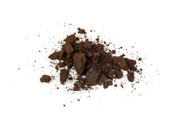 Used Grinding Coffee Waste Isolated, Pressed Coffee Scrub