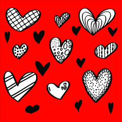 vector isolated set of hearts