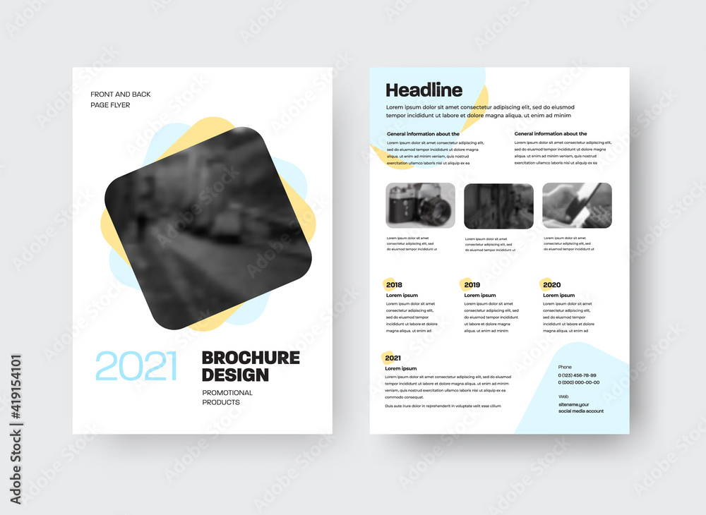 Poster vector brochure template with design