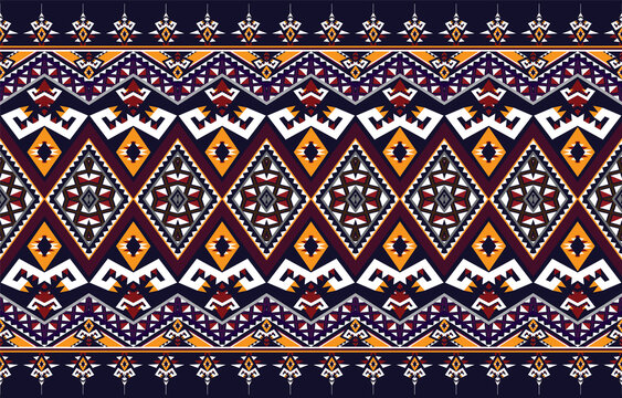 Abstract ethnic geometric pattern background design wallpaper, Indian border. traditional print vector illustration.