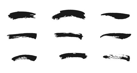Grunge lines set. Freehand drawing brush ink elements. Vector paintbrush set