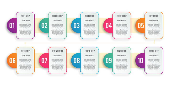 10 steps infographic design template