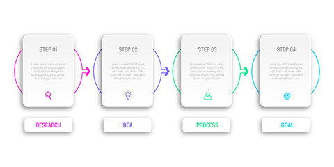 4 steps Infographic concept with icon
