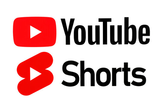 Youtube and Shorts icons, printed on paper