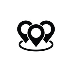 Obraz premium Multiple location symbol icon vector