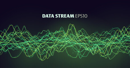 3d 5G data stream. Internet technology. Bigdata stream. Big data.