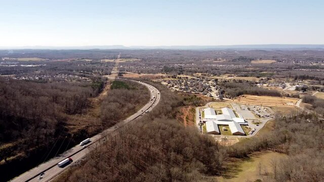 Aerial video Tennessee Ooltewah by Highway 74