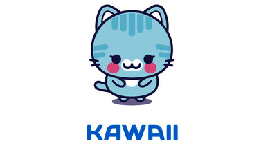 Cat design kawaii style white background