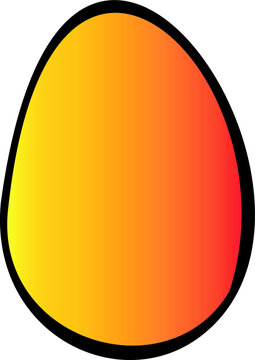 Hand Draw Colorful Yellow Gradient Easter Egg. EPS Digital Illustration