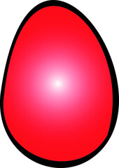 Hand draw Colorful red Easter Egg. EPS Digital illustration