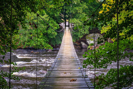 Bridge over M&ouml;rrums&aring;n, a river in Sm&aring;land, Blekinge in Sweden. It is the largest of the rivers that empties into Blekinge.