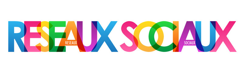 Bannière typographique vecteur RESEAUX SOCIAUX