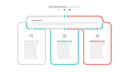 Obraz premium Presentation infographic template design with icons. Business concept with 3 options or steps. Vector illustration.