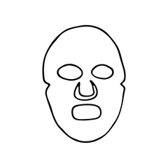 Doodle image of a cosmetic mask. Hand-drawn illustration. Vector image for various designs.