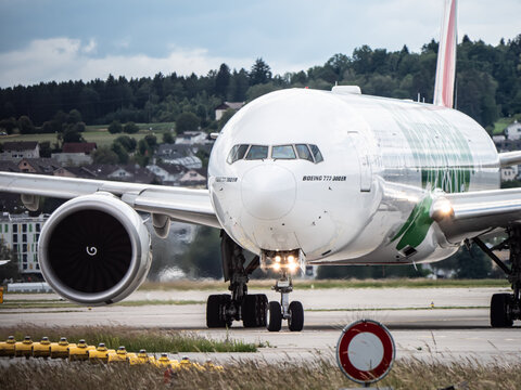 Emirates Airplane taxiing at ZRH