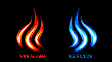 fire flame and ice flame vector logo © Михаил Соколов