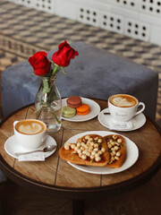 Cup of coffee and cookies