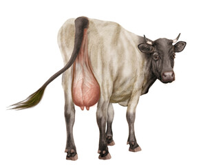 vache laitière, du dos, animal, ferme, bétail, tête noir, blanc, brun, agriculture, gazon, mollet, bétail, taureau, vache laitière, champ, mammifère, isolé, boeuf, exploitation laitière, prairie, natu