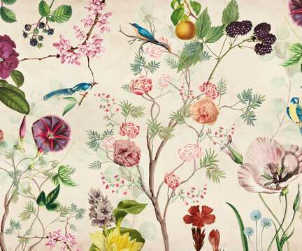 Fototapeta Botanical garden pastel colors
