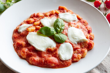 Gnocchi, italian pasta with tomato