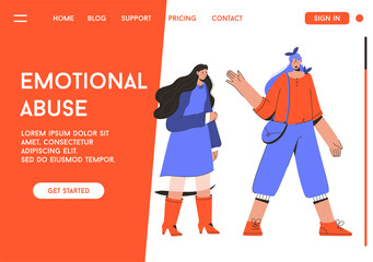 Vector landing page of Emotional Abuse concept