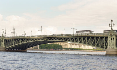 View of the Troitsky Bridge in St. Petersburg