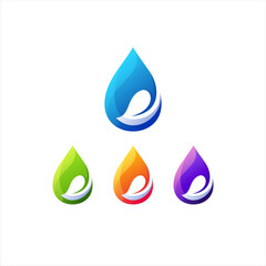 drop gradient color logo design