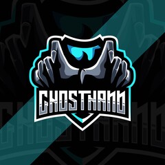Ghosthand mascot logo esports template