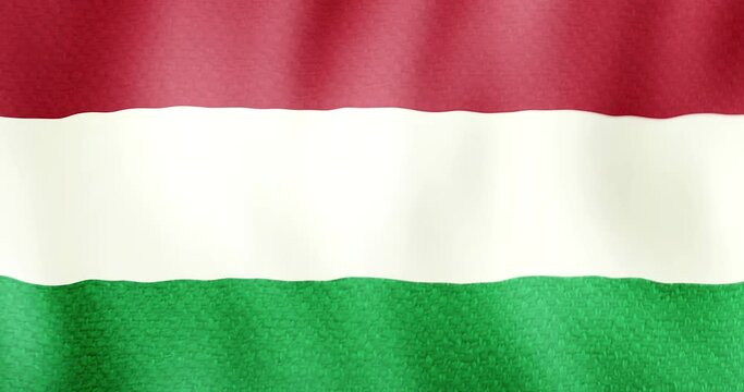 Hungarian Flag Motion video waving in wind. Looping animated graphics in 4K video