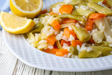 Turkish Cuisine. Leek with Olive Oil (Turkish name; Zeytinyagli Pirasa) Turkish Braised Leeks and Carrots In Olive Oil.