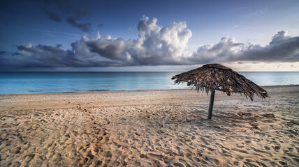 Umbrella on the sandy beach
