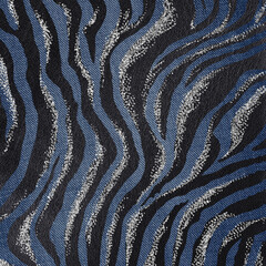 Denim modern background with zebra black leather prints