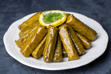 Turkish foods; stuffed leaves (yaprak sarma dolma)