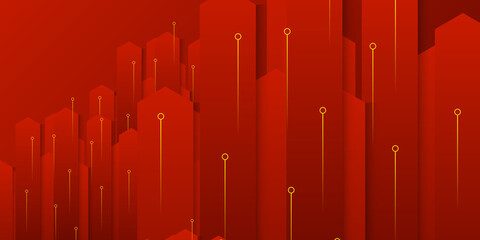 Modern simple geometric red abstract background with meteor pattern and arrows. design abstract black red template background 