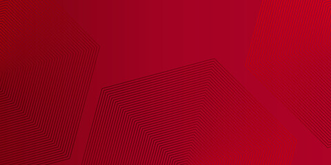 Simple red abstract modern business presentation background with hexagon lines pattern and copy space for text