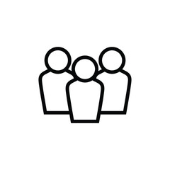 Linear group of people icon