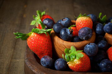 Strawberries and blueberries