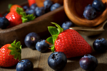 Strawberries and blueberries