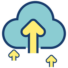 Upload Speed Line and filled Style Icon, vector illustration for graphic design