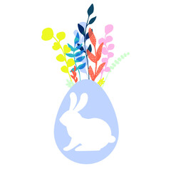 Easter. Spring time. Trendy art template suitable for social media posts, mobile apps, banners design. Vector fashion background. Leaves and abstraction. Spring holidays.