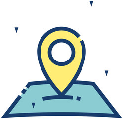 Pointer with a map, Location Line  and filled Style Icon, vector illustration for graphic design