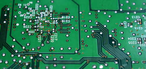 Electronic circuit board close up